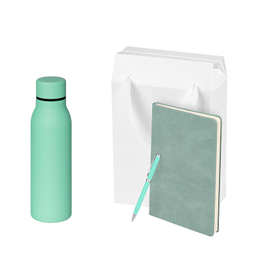 Подарочный набор Sorento, бирюзовый (термокружка, ежедневник, ручка) (Бирюзовый, белый)