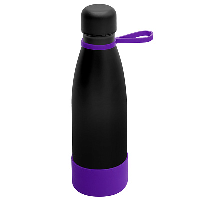 Термобутылка герметичная вакуумная Olivia To Go, чёрный/фиолетовый (Черный/фиолетовый)