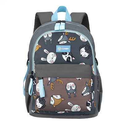 Рюкзак TORBER CLASS X Mini  с орнаментом, полиэстер 900D + Мешок для обуви в подарок! (Коричневый)