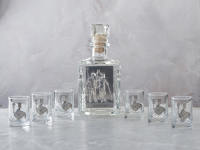 Набор со штофом Металлурги (Прозрачный)