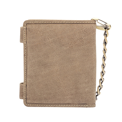 Бумажник KLONDIKE «Tim Bike», натуральная кожа в светло-коричневом цвете, 11,5 х 12,5 х 3 см