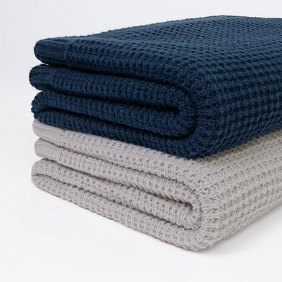 Плед Мальта Софт (Malta Soft) вязаный, 160*90 см, синий