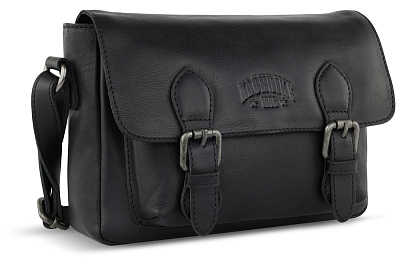 Сумка женская KLONDIKE GOLD «Amber», натуральная кожа в черном цвете, 27,5 х 19 х 10 см