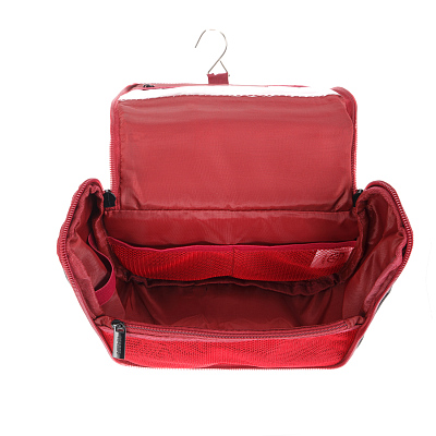 Несессер TORBER, дорожный, чёрный/бордовый, полиэстер 300D, 20 х 18 х 8 см