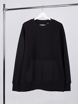 Свитшот оверсайз унисекс Vozduh, черный (Чёрный)