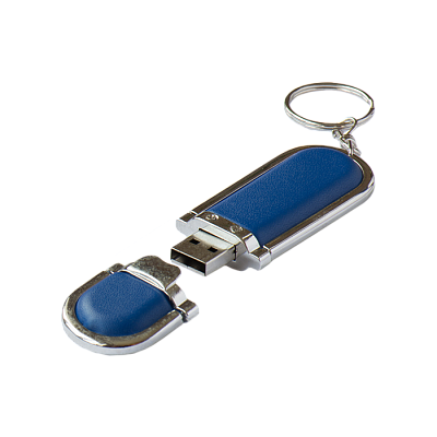 Кожа 03 , 16Гб, переходник мини-универсальный (Синий)