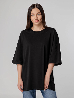 Футболка унисекс оверсайз Crosstown, темно-синяя (Чёрный)