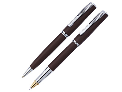 Набор Pen and Pen: ручка шариковая, ручка-роллер (Темно-коричневый)