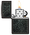 Зажигалка ZIPPO Pattern с покрытием High Polish Black, латунь/сталь, черная, глянцевая, 38x13x57 мм - Фото 3