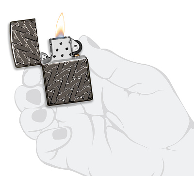 Зажигалка ZIPPO Armor® с покрытием High Polish Black Ice®, латунь/сталь, чёрная, 38x13x57 мм