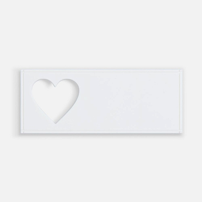Лейбл из ПВХ с вырубкой «Сердце»  (Белый)