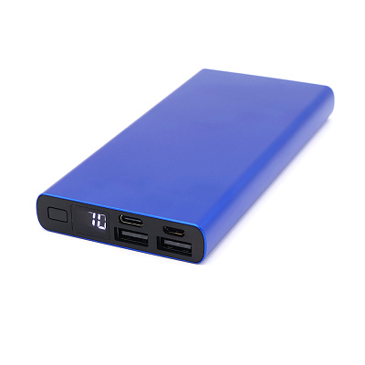 Внешний аккумулятор Höginn в металлическом корпусе, 10000mAh  (Синий.)