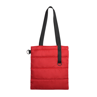 Шоппер Superbag Bubble, стёганый, без застёжки (красный с черным) (Красный с черным)