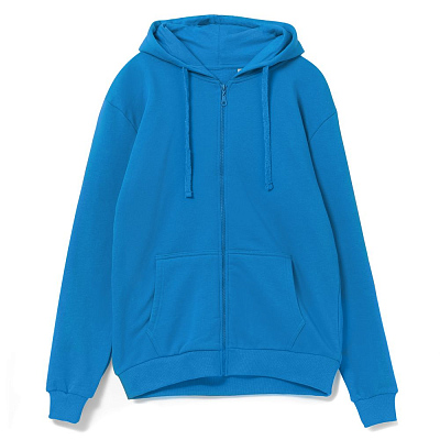 Толстовка на молнии с капюшоном Siverga 2.0, бирюзовая (Бирюзовый)