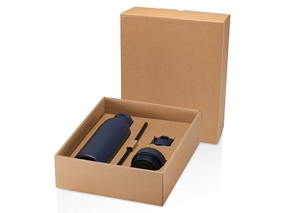 Бутылка Illuminate с вакуумной изоляцией и 3 крышками (Синий нэйви) Бутылка Illuminate с вакуумной изоляцией и 3 крышками (Синий нэйви)