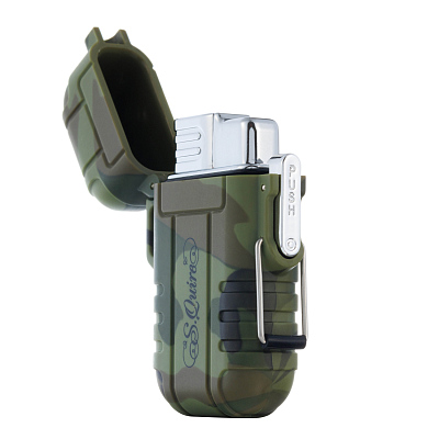 Зажигалка S.Quire газовая, турбо, водонепроницаемая, хаки