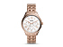 Корпус- розовое золото, циферблат- белый, крепление- розовое золото