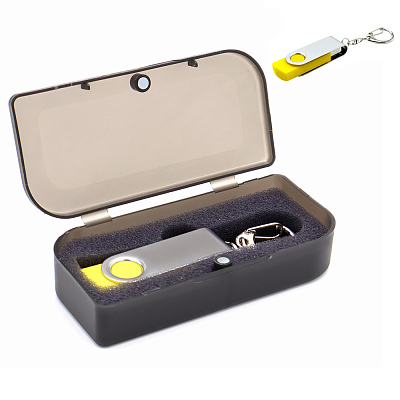 Флешка Twist 16 Гб в футляре, желтая (Желтый)