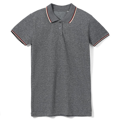 Рубашка поло женская Paname Women, голубой меланж (Чёрный)