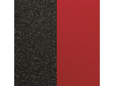 Двусторонняя кожаная вставка для браслета (Черный глиттер/красный)