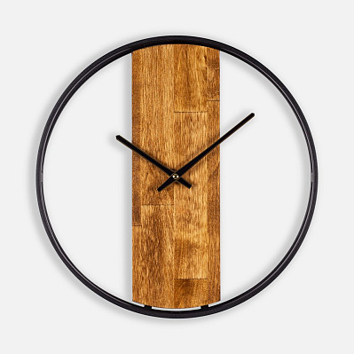 Часы Woodix, черные с коричневым (Коричневый) Часы Woodix, черные с коричневым (Коричневый)