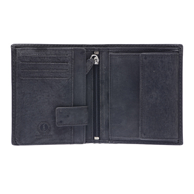 Бумажник KLONDIKE Yukon, натуральная кожа в черном цвете, 10 х 2 х 12,5 см