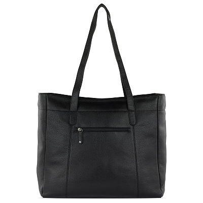 Сумка дорожная женская BUGATTI Elsa, чёрная, воловья кожа/полиэстер, 57х15х37 см