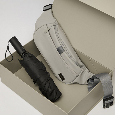 Подарочный набор Бостон (Boston), Филтон (Filton), серый (поясная сумка, зонт)