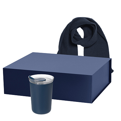 Подарочный набор Strada, Forges  (термокружка, шарф) (Синий)