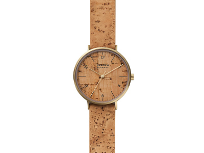 Часы наручные, женские (Корпус- желтое золото, циферблат- бежевый, крепление- бежевый)