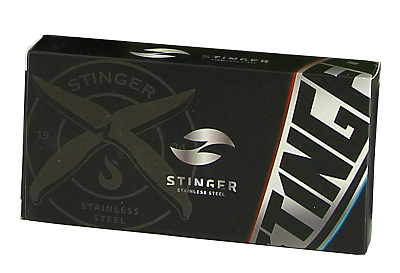 Мультитул Stinger, сталь/алюм./пластик (серебр.-сине-черн.), 9 инструм., нейлон. чехол, короб.картон