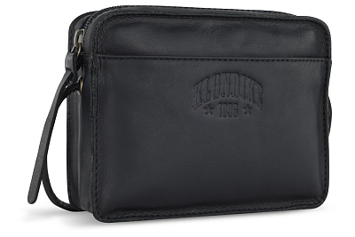 Сумка через плечо KLONDIKE RUSH «Allison», натуральная кожа в черном цвете, 18 х 14 х 5 см