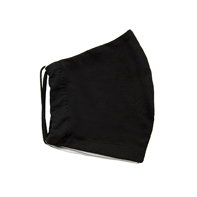 Маска х/б защитная, не медицинская, многоразовая двухслойная, черная  (Чёрный)