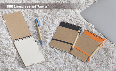 Блокнот с ручкой "Papyrus", оранжевый
