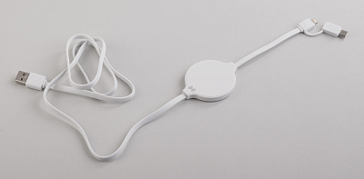 Кабель "Energy" с функцией беспроводного зарядного устройства, белый