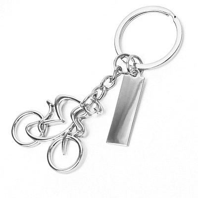Брелок SILV CYCLIST; 4,0 x 4,0 x 0,4 см; металл (Серебристый)