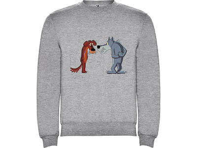 Свитшот с начесом Жил-был Пес унисекс (Серый меланж)