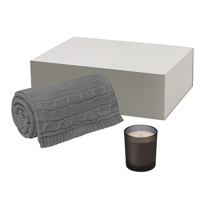 Подарочный набор Enigma, Fado  (свеча, плед) (Серый)