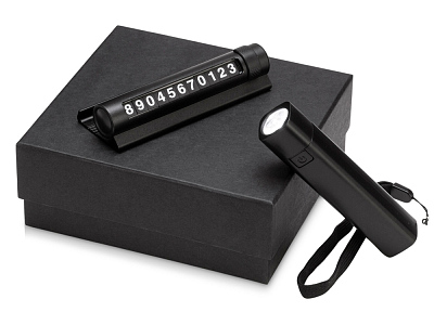 Подарочный набор с фонариком и парковочной табличкой Blackster (Чёрный)