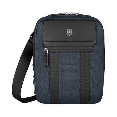 Сумка через плечо VICTORINOX Architecture Urban2 Crossbody Bag,синий, полиэстер/кожа, 9x22x28 см, 6 л (Синий)