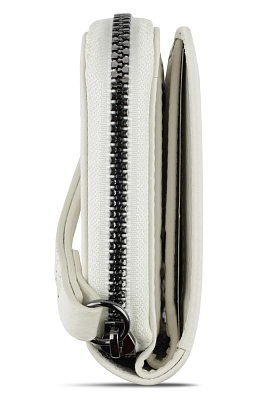 Кошелёк женский BUGATTI Elsa, с защитой данных RFID, белый, воловья кожа/полиэстер, 11х2,5х9 см