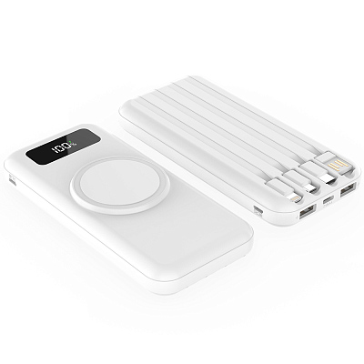Внешний аккумулятор Authority с беспроводной зарядкой (5W), 10000 mAh, белый