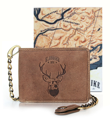 Бумажник KLONDIKE «Harry Deer», натуральная кожа в светло-коричневом цвете, 13 х 10 х 3 см