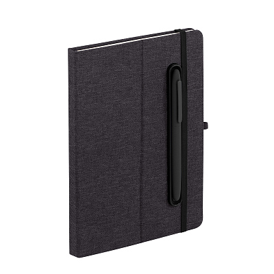 Блокнот "Magnet" с ручкой Vega на магните, с подставкой под смартфон, черный (Чёрный)