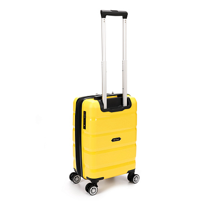 Чемодан TORBER В Отпуск, жёлтый, полипропилен, 33 х 22 х 53 см, 35 л