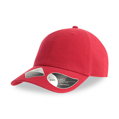 Бейсболка FRASER, органический хлопок, 6 клиньев, металлическая застежка (Красный)