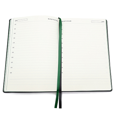 Ежедневник A5 недатированный Efemero в мягком переплёте, черный/тёмно-зеленый