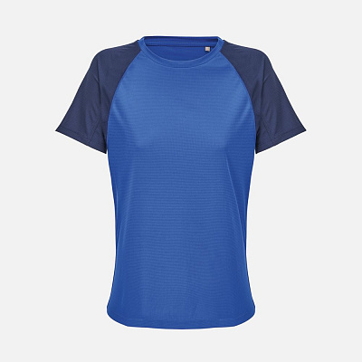 Футболка спортивная женская Vortex Women, темно-синяя с ярко-синим (Тёмно-синий)