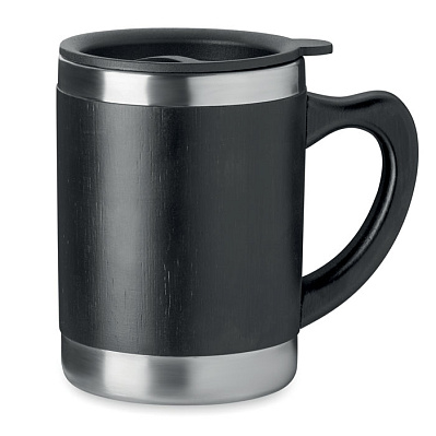Термостакан из бамбука 300ml (Черный)