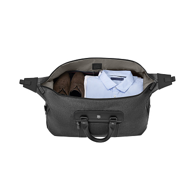 Дорожная сумка VICTORINOX Architecture Urban2 Weekender, серый, полиэстер/кожа, 24x56x30 см, 45 л